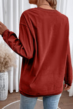 Festival Fuchsia Ribbed Corduroy Oversized Sweatshirt