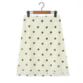 Wave Point Low Waist A Swinging Mid length Skirt