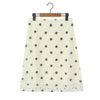 Wave Point Low Waist A Swinging Mid length Skirt