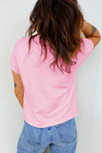 White Leopard Bow Embroidered Cotton Round Neck T Shirt