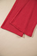 Fiery Red JOLLY Corded Long Sleeve Top and Pockets Pants Set