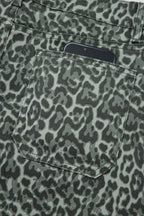 Brown Leopard Frayed Edge Wide Leg High Waist Jeans