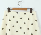 Wave Point Low Waist A Swinging Mid length Skirt