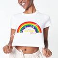 "True Colors Shine" Grunge Rainbow Crop Tee