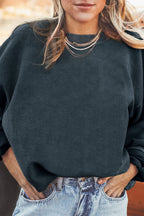 Festival Fuchsia Ribbed Corduroy Oversized Sweatshirt