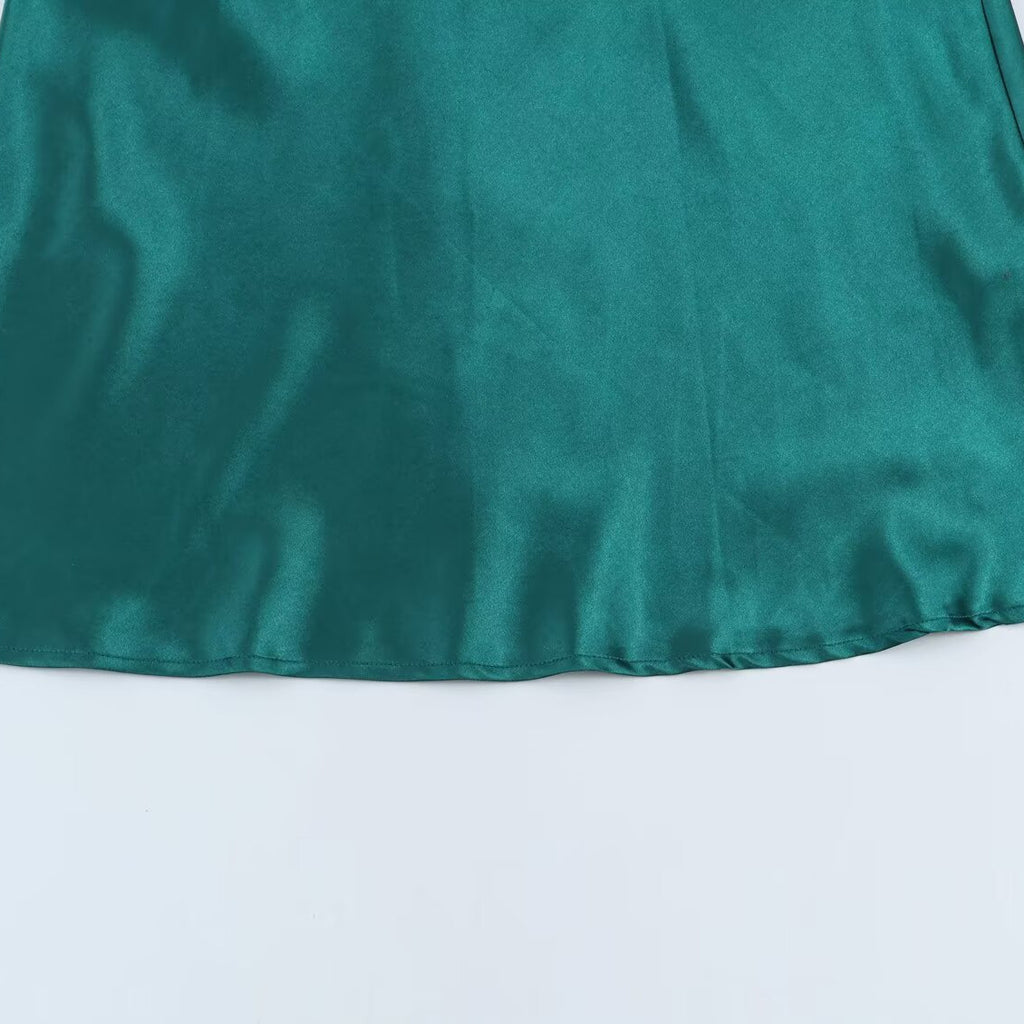 Style New Women's Elegant Classic Versatile Fitted Satin Dress