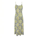Printed Strapless Backless Maxi Dress