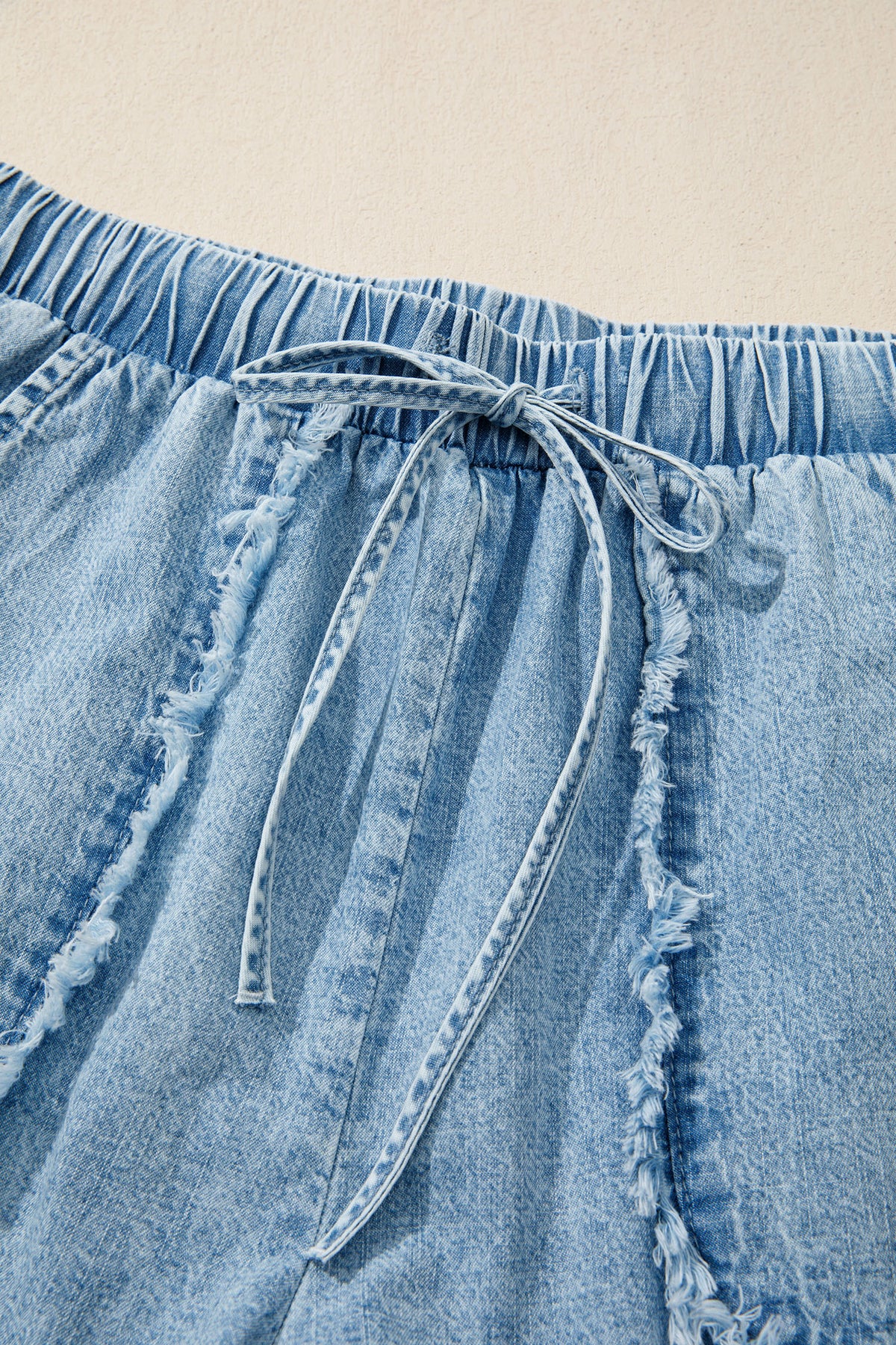 Myosotis Frayed Edge Casual Denim Shorts