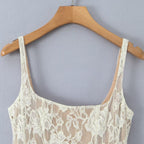 French Pure Desire Style Sleeveless Lace Strap Dress