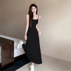 Summer Sexy Stretchy Strapless Dress for Women, Sleeveless Off-Shoulder Fitted Slimming One-Shoulder Inner Long Dress