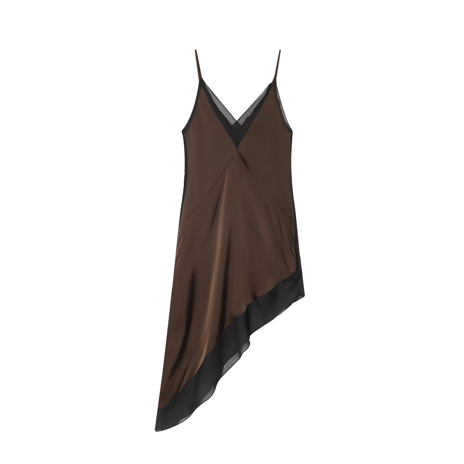 Style New Women's Fashion Satin Asymmetric Midi Dress