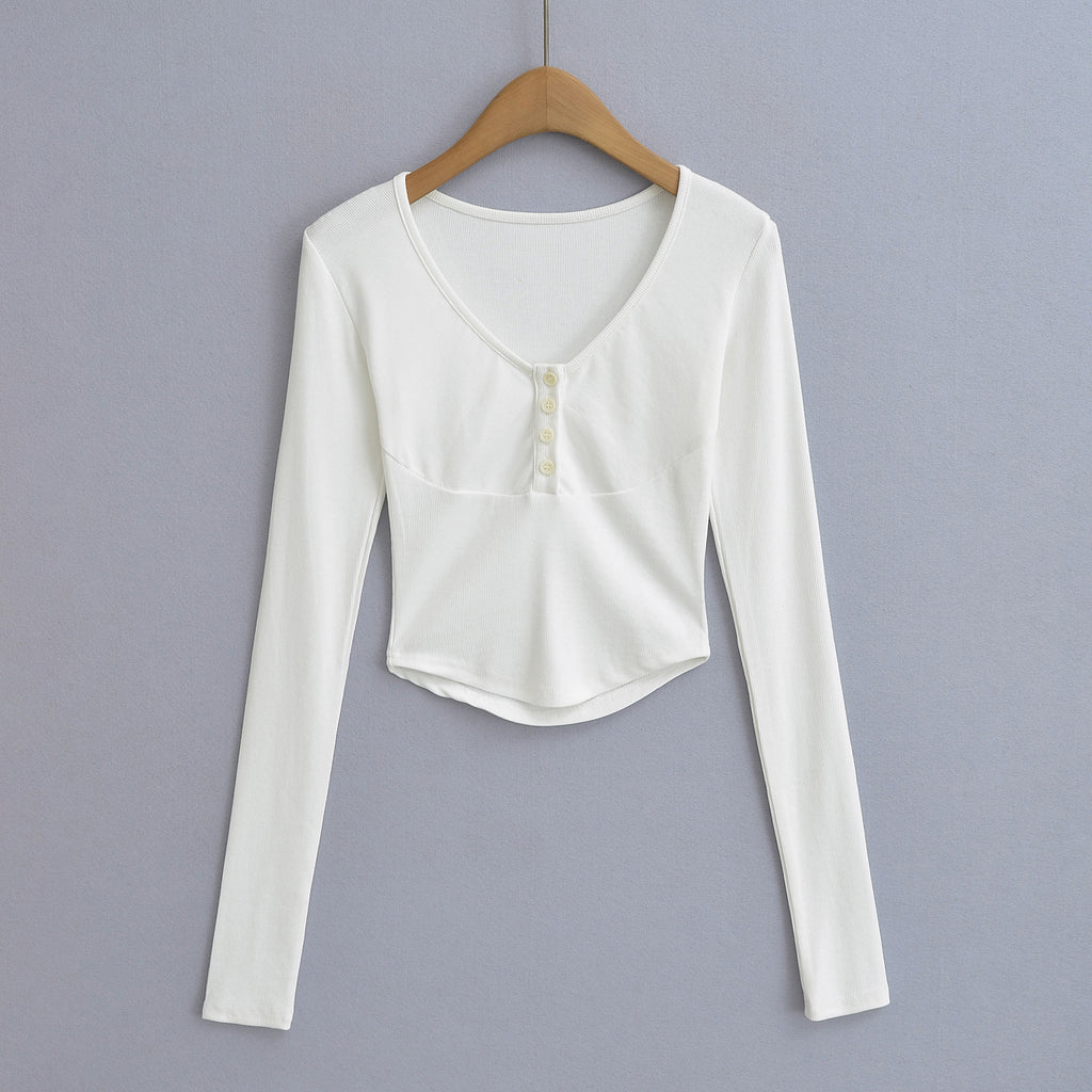 V-neck slim fit top