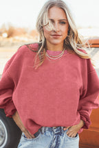 Festival Fuchsia Ribbed Corduroy Oversized Sweatshirt