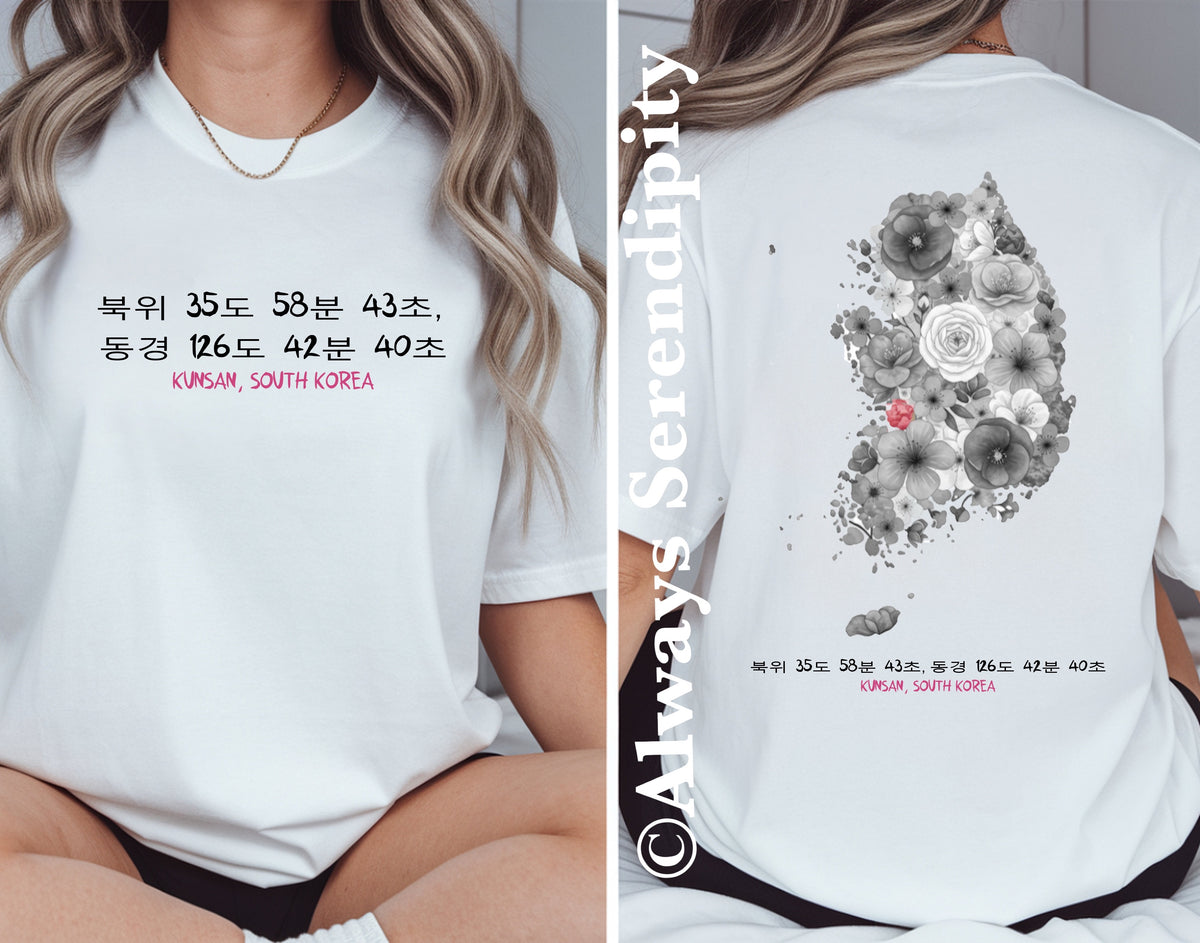 CUSTOMIZED: "Kunsan" Floral Korean Peninsula Graphic Tee