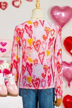 Rose Valentine Heart Mesh Long Sleeve Top