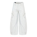Vintage Distressed Design Oversized Knife-Style Casual Pants