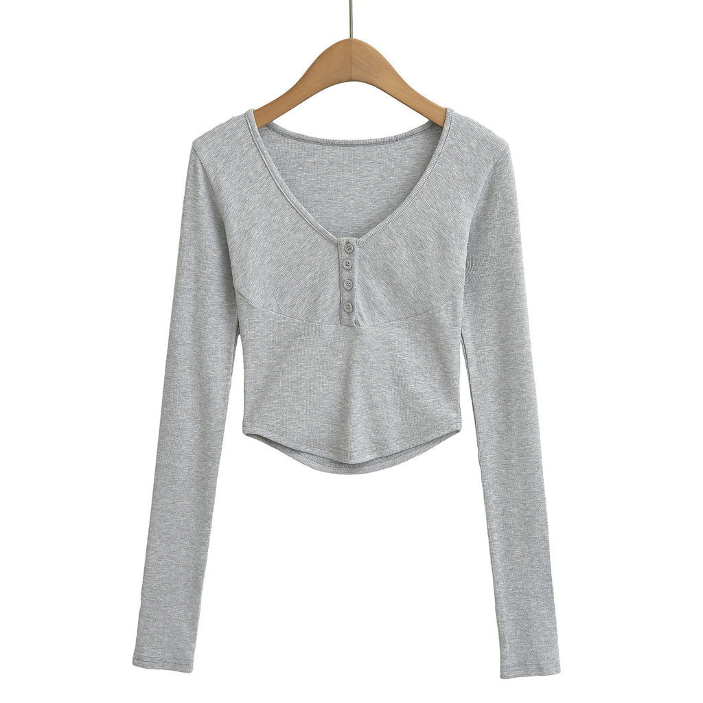 V-neck slim fit top