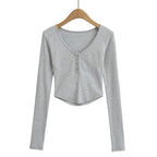 V-neck slim fit top