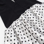Spicy girl polka dot patchwork suspender dress