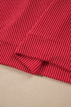 Fiery Red JOLLY Corded Long Sleeve Top and Pockets Pants Set