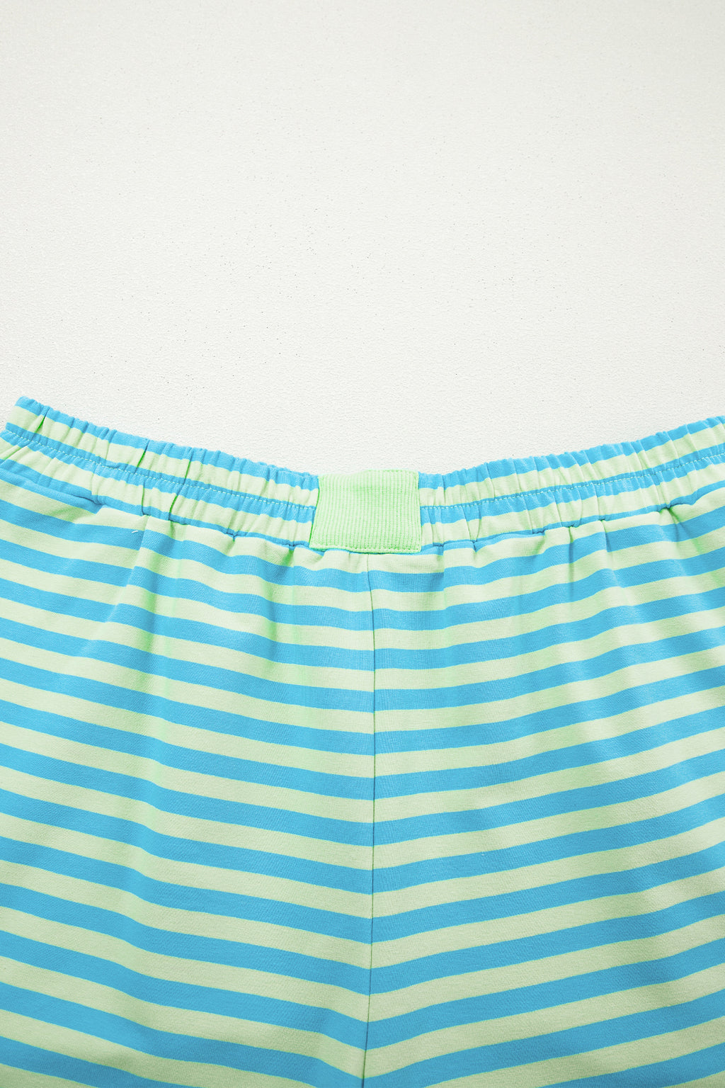 Yellow Stripe Color Block Detail Long Sleeve Pullover Elastic Waist Pull On Shorts 2pcs Set
