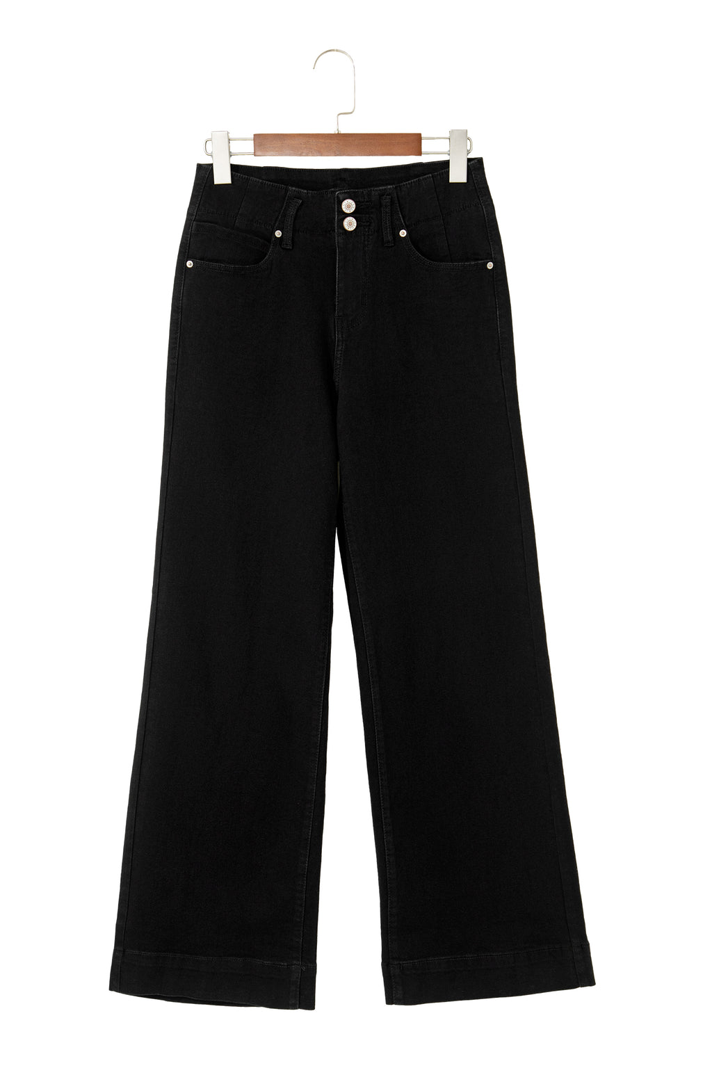 Bonbon 2-Button High Waist Flared Bottom Jeans