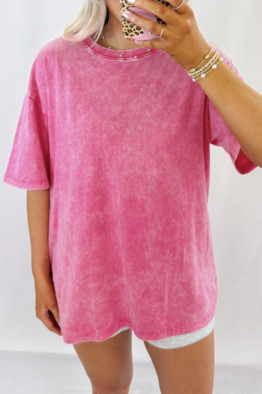 Blue Mineral Washed Oversized Tee