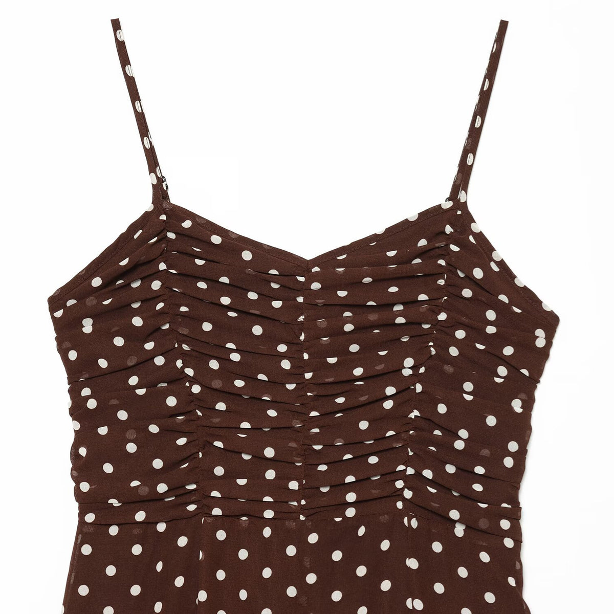 French polka dot chiffon camisole dress