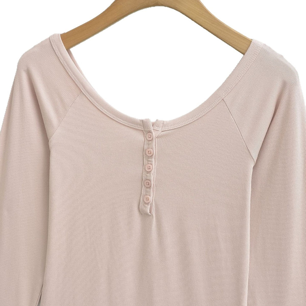 Henley Long Sleeve Slim Fit T-Shirt