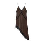 Style New Women's Fashion Satin Asymmetric Midi Dress