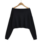 One shoulder off shoulder short loose sweater