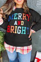 Dearlovers White Merry And Bright Cable Knit Pullover Sweatshirt