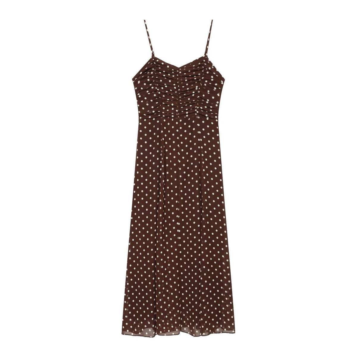 French polka dot chiffon camisole dress