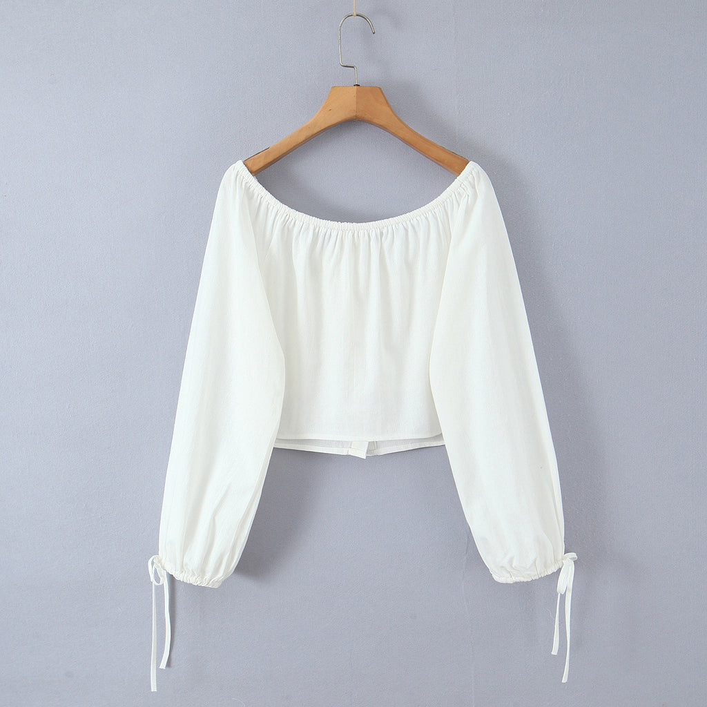 One-Shoulder Tie-Up Top + Pocket-Detailed Skirt Set for Women
