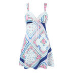 Spicy Girl Printed Satin Mini Strap Dress