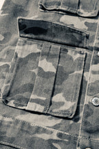 Green Camo Cargo Denim Vest