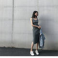 Chic Mid-Length Strap Dress for Women, Summer Casual Open-Side Slim-Fit Inner Layer Dress