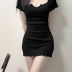 Sexy U-Neck Slim Fit Bodycon Mini Dress Casual Fashion Dress for Women
