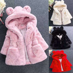 Girls Thick Faux Fur Padded Coat Winter Warm Kids Outerwear Jacket