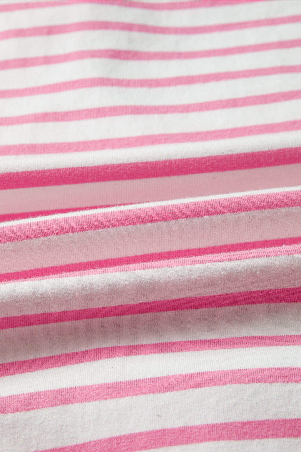 Pink Stripe Half Placket High Low Short Sleeve Top