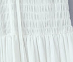 Backless tied long skirt with sweet bubble sleeves slim fit dress