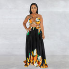Fashion Women's Tie-front Sleeveless Wrap Bodycon Long Dress