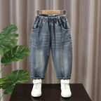 Loose Straight Leg Denim Pants for Boys