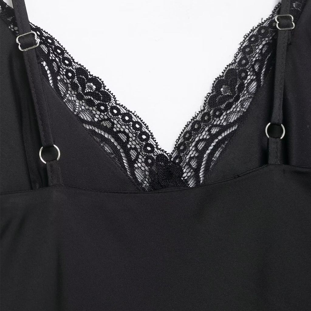 Sexy Luxurious Double-Layer Lace Strap Dress for Women