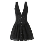 V-neck sleeveless waist slimming dress