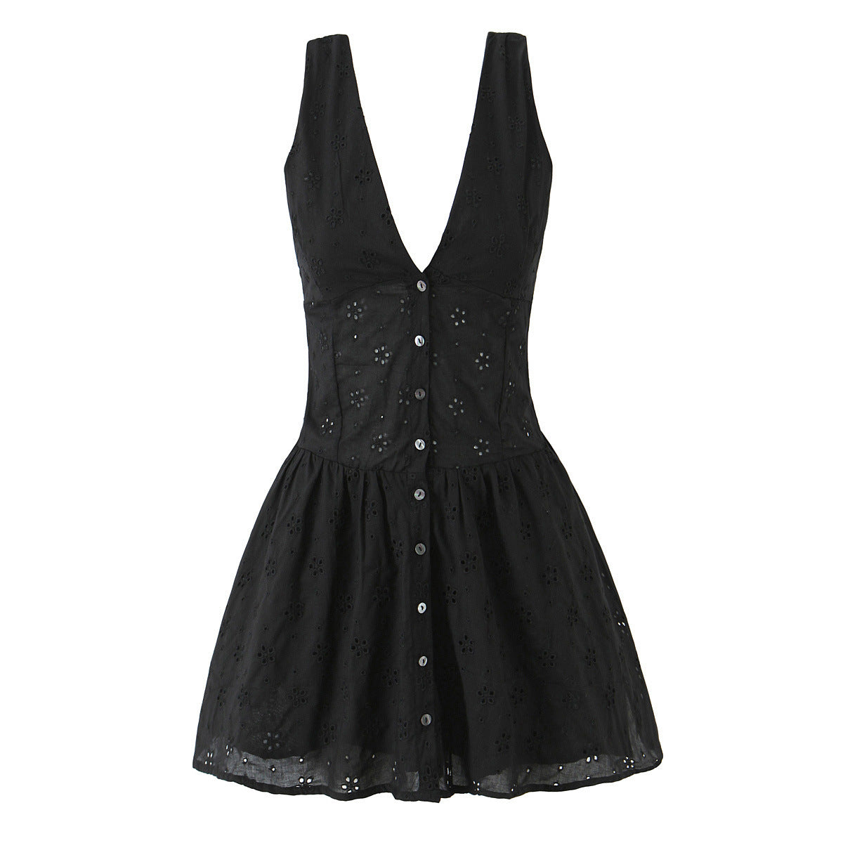 V-neck sleeveless waist slimming dress