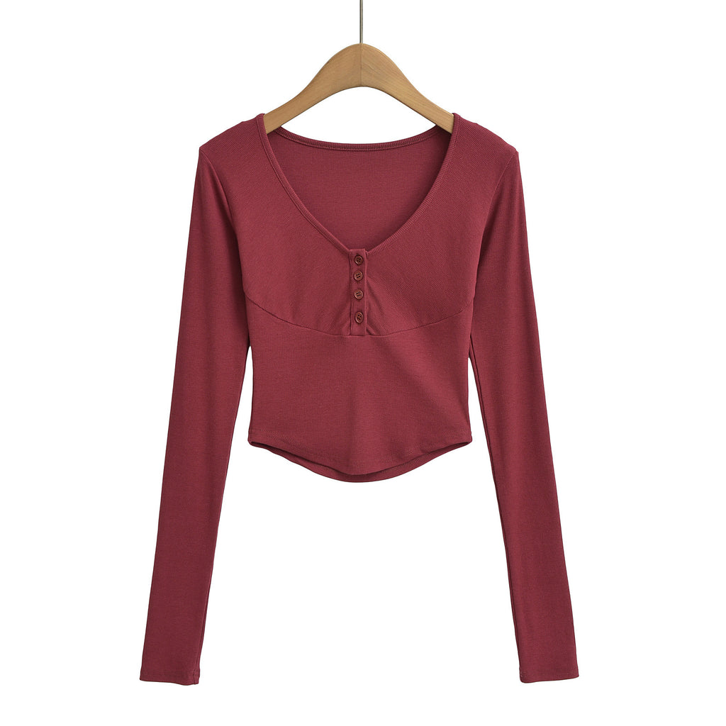 V-neck slim fit top