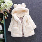 Girls Thick Faux Fur Padded Coat Winter Warm Kids Outerwear Jacket