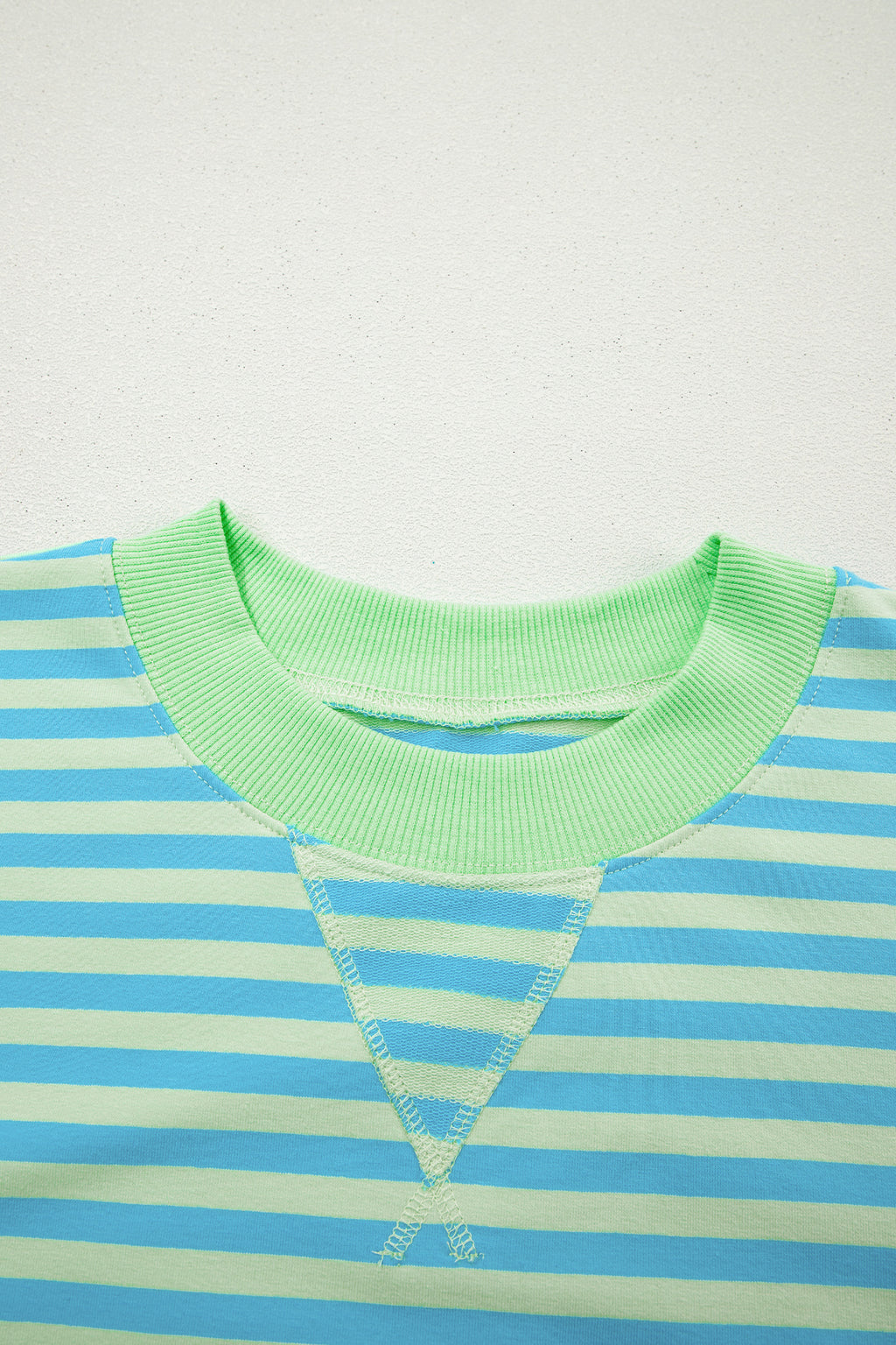 Yellow Stripe Color Block Detail Long Sleeve Pullover Elastic Waist Pull On Shorts 2pcs Set