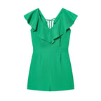 New women's fashionable and stylish ruffled one-piece shorts